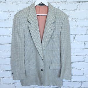 Abraham Moon Vintage Houndstooth Unionmade Silk & Wool Suit Jacket